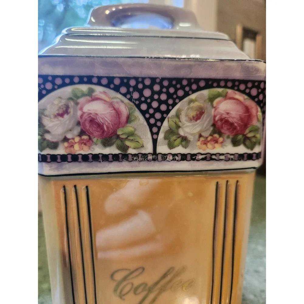Vintage 1920s-40s Mepoco Germany Ceramic or Porcelain Coffee Canister